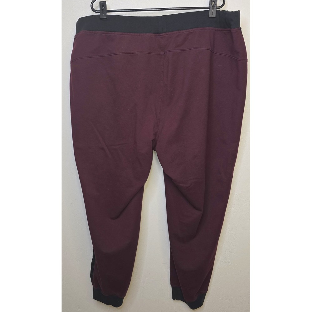 LAUREN‎ RALPH LAUREN Women's 3X Burgandy Joggers Faux Leather Trim -2392 - Picture 4 of 11